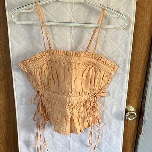 Free People Apricot Ruffled Camisole